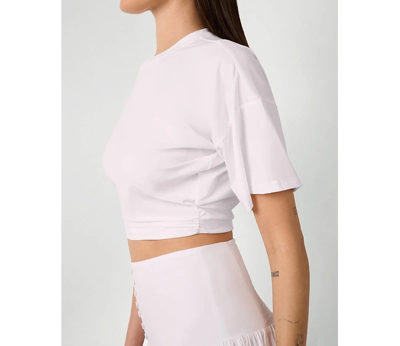 WeWoreWhat Women's Ruched Cropped Tee