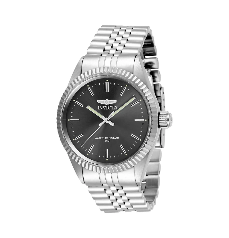 Invicta Men's Specialty Quartz 3 Hand Charcoal Dial Watch