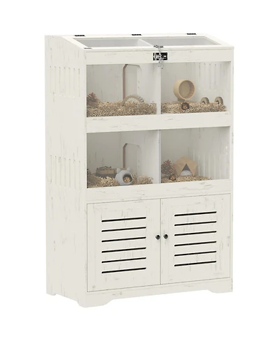 PawHut Large Hamster Cage for Multiple Small Pets with Storage Cabinet