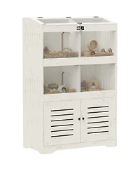 PawHut Large Hamster Cage for Multiple Small Pets with Storage Cabinet