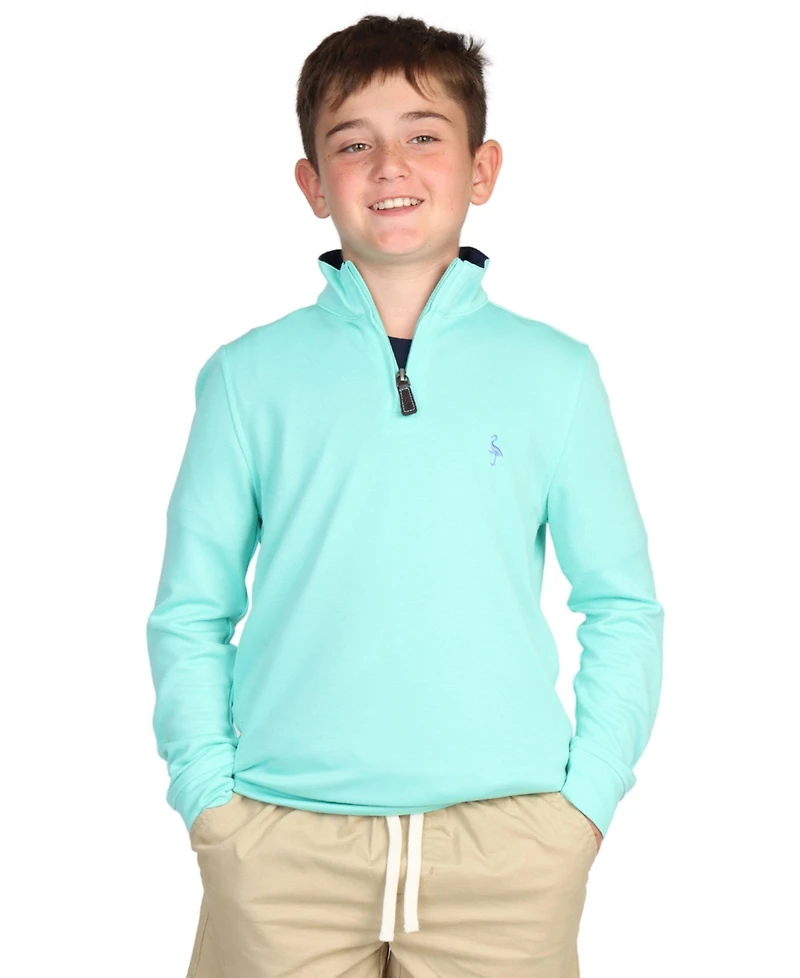 Tailorbyrd Boys Contrast Trim Modal Quarter-Zip