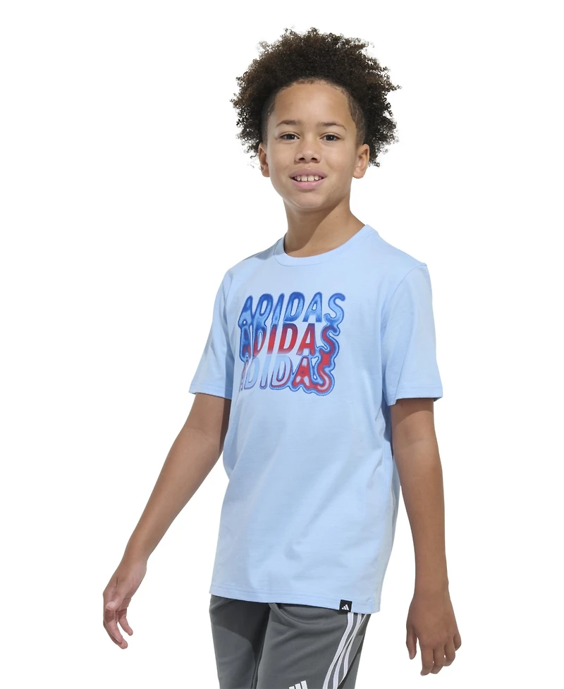 adidas Big Boys Short Sleeve Heat Map Lineage T-Shirt