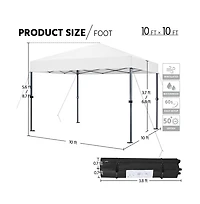 10x10FT Pop-up Canopy with One-Push-To-Lock Setup Mechanism, Beige