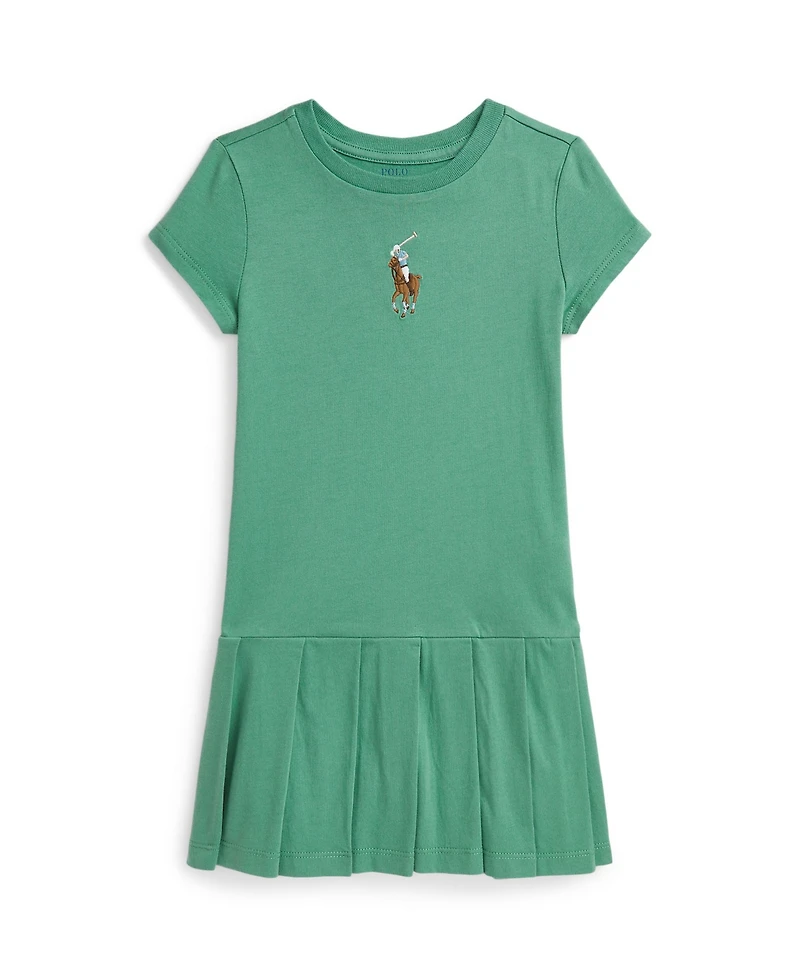 Polo Ralph Lauren Toddler and Little Girls Big Pony Pleated Jersey Dress
