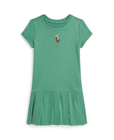 Polo Ralph Lauren Toddler and Little Girls Big Pony Pleated Jersey Dress