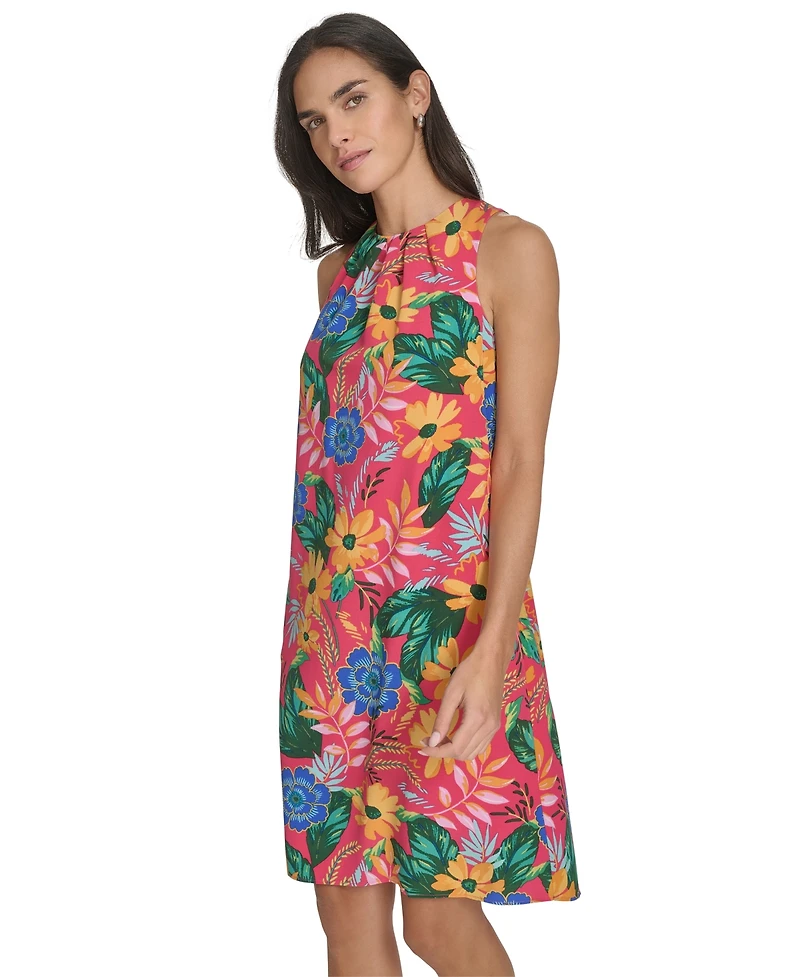 Jessica Howard Petite Floral Sleeveless Jewel-Neck Shift Dress