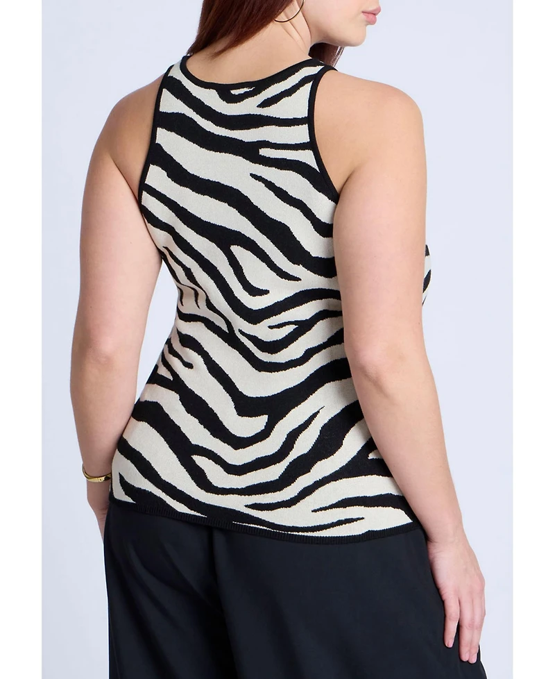 Eloquii Plus Size Printed Sweater Tank