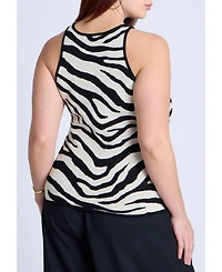 Eloquii Plus Size Printed Sweater Tank