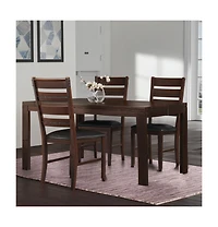 Faux Leather Slat Back Dining Chairs Set of Two for Comfortable Home Dining