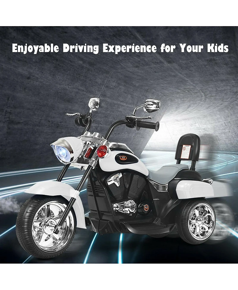 6V Powered Toddler 3-Wheel Motorbike Ride On Toy with Horn and Headlight