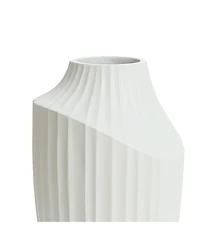 LuxenHome White MgO Modern Abstract Sculpture 20-Inch Tall Vase