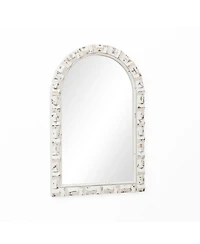 LuxenHome Distressed White Arch Rectangle 36-Inch Tall Wall Mirror, Accent and Vanity