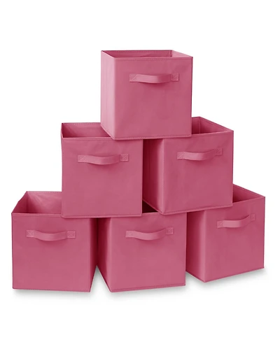 Casafield Set of 6 Fabric Storage Cube Bins, Red