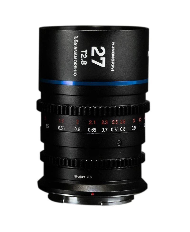 Venus Laowa Nanomorph 27mm T2.8 1.5x S35 Anamorphic Lens for Sony E, Blue Flare