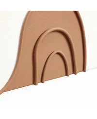LuxenHome Brown and White Rectangle 18.9" W x 31.5" H Abstract Metal Wall Decor, Set of 2