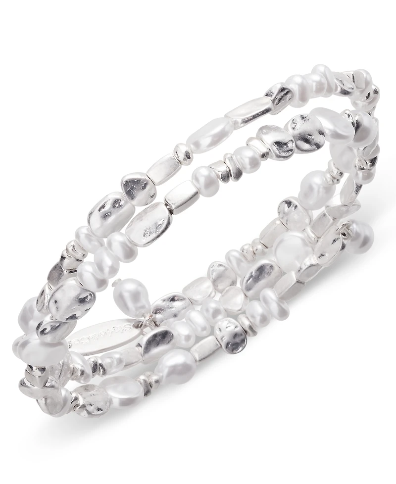 Style & Co Imitation Pearl Beaded Coil Bracelet, Exclusively at Macy's