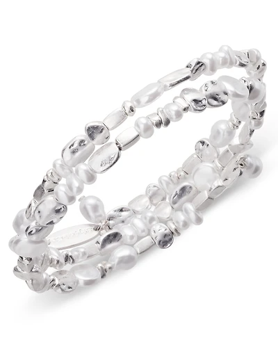 Style & Co Imitation Pearl Beaded Coil Bracelet, Exclusively at Macy's