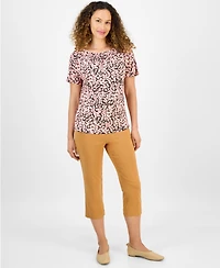 Jm Collection Petite Abstract-Print Top, Exclusively at Macy's