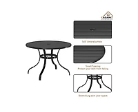 Casainc Round 39.76'' Outdoor Restaurant Steel Table