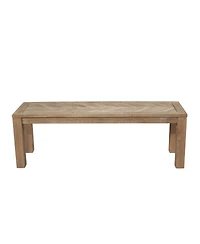 Distressed Solid Wood Dining Bench for Home Dining Room or Kitchen Seating