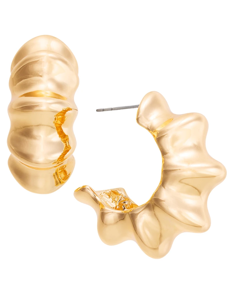 I.n.c. International Concepts Medium Wavy C-Hoop Earrings, 1.29", Exclusively at Macy's
