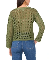 Vince Camuto Women's Lace-Up Fishnet Long-Sleeve Sweater