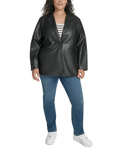 Levi's Plus Faux-Leather Peak-Lapel Jacket