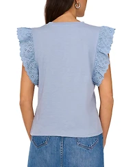 Vince Camuto Women's Cotton Eyelet-Lace Trim Tank Top