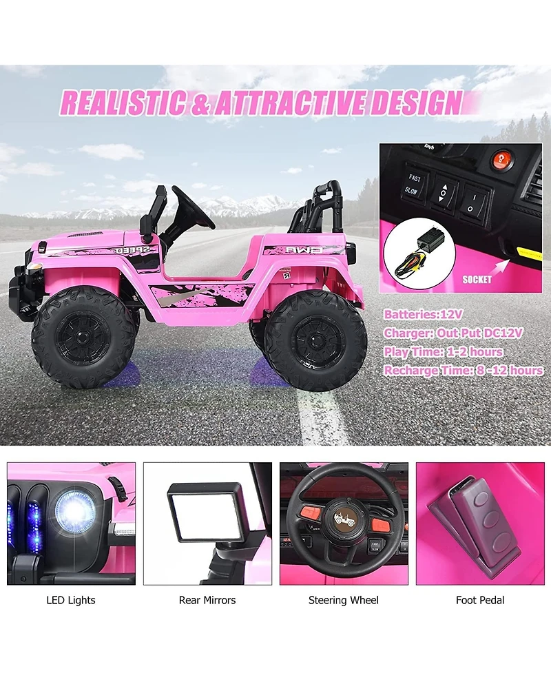 12V Kids Ride-on Jeep Car with 2.4 G Remote Control