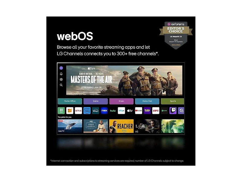 Lg Oled C4 Hdr 4K Smart Oled Tv 144 Hz Refresh Rate + Uax 4K Hdmi 2.0 Cable + Cps 24 Months Protection and Streaming Bundle with Alexa