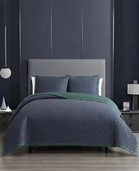 Bebejan 100% Cotton Sateen 3 Piece Textured Quilted King Size Coverlet Set