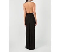 WeWoreWhat Women's Cowl Halter Maxi Dress