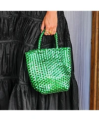 La Tote Metallic Bag In Green