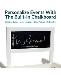 3-Tiered Fir Wood Plant Stand with Chalkboard - 44.25” H - White