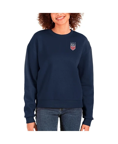 Antigua Women's Navy Uswnt Victory Crewneck Pullover Sweatshirt