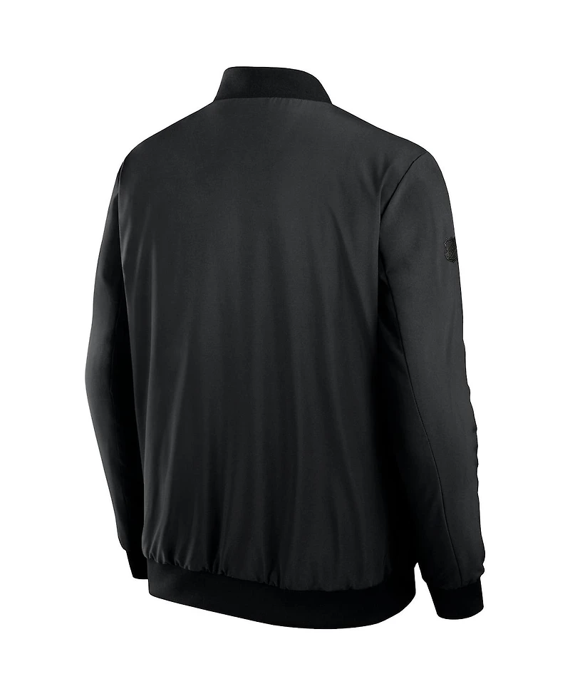 Fanatics Men's Black New Jersey Devils Authentic Pro Road Full-Zip Bomber Jacket