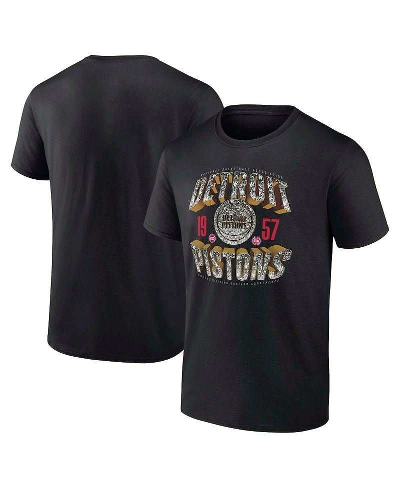 Fanatics Men's Black Detroit Pistons Quick Strides T-Shirt