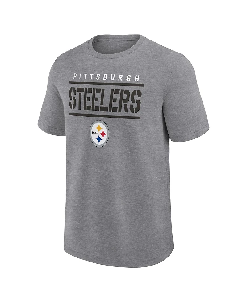 Fanatics Men's Heather Gray Pittsburgh Steelers Big Tall Top Notch T-Shirt