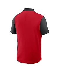 Nike Men's Red/Black Cincinnati Reds Cooperstown Collection Color Block Victory Performance Polo Shirt