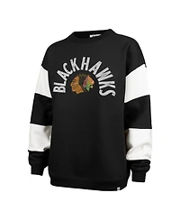 '47 Brand Women's Black Chicago Blackhawks Eephus Barred Pullover Sweatshirt