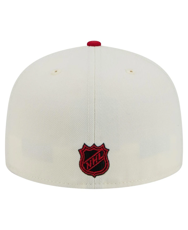 New Era Men's White New Jersey Devils Chrome Two-Toned 59FIFTY Fitted Hat