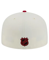 New Era Men's White New Jersey Devils Chrome Two-Toned 59FIFTY Fitted Hat