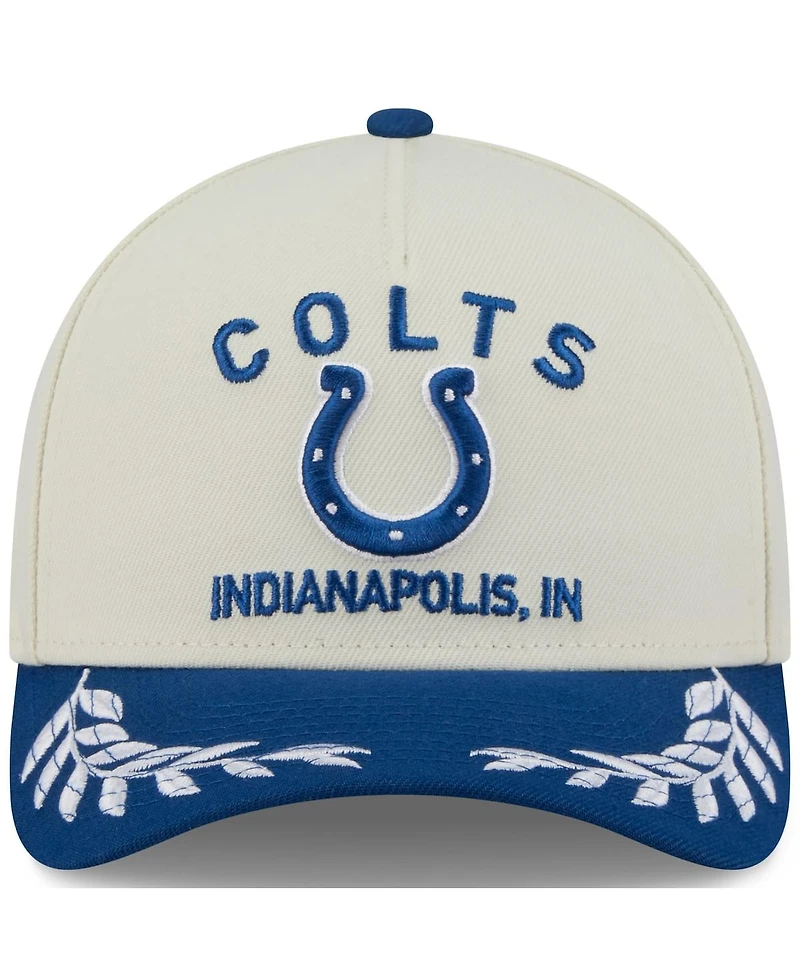 New Era Men's Cream/Royal Indianapolis Colts 2025 Nfl Draft 9FORTY A-Frame M-Crown Adjustable Hat