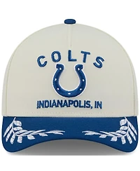 New Era Men's Cream/Royal Indianapolis Colts 2025 Nfl Draft 9FORTY A-Frame M-Crown Adjustable Hat