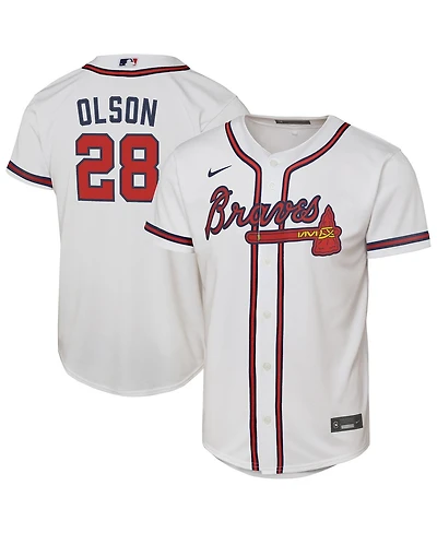 Nike Big Boys and Girls Matt Olson White Atlanta Braves Home Replica Player Jersey