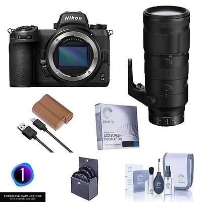 Nikon Z 6II Mirrorless Camera with f/2.8 Vr S Lens,Camera Bundle Prepaid Subscription,Lithium-Ion Battery Pack,Filter Kit with Uv,Glass Screen Protect