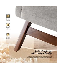 Elias Modern Accent Sloped Armrests Chair with Solid Wood Legs and A Lumbar Pillow