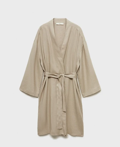 Mango Women's Linen Home Robe
