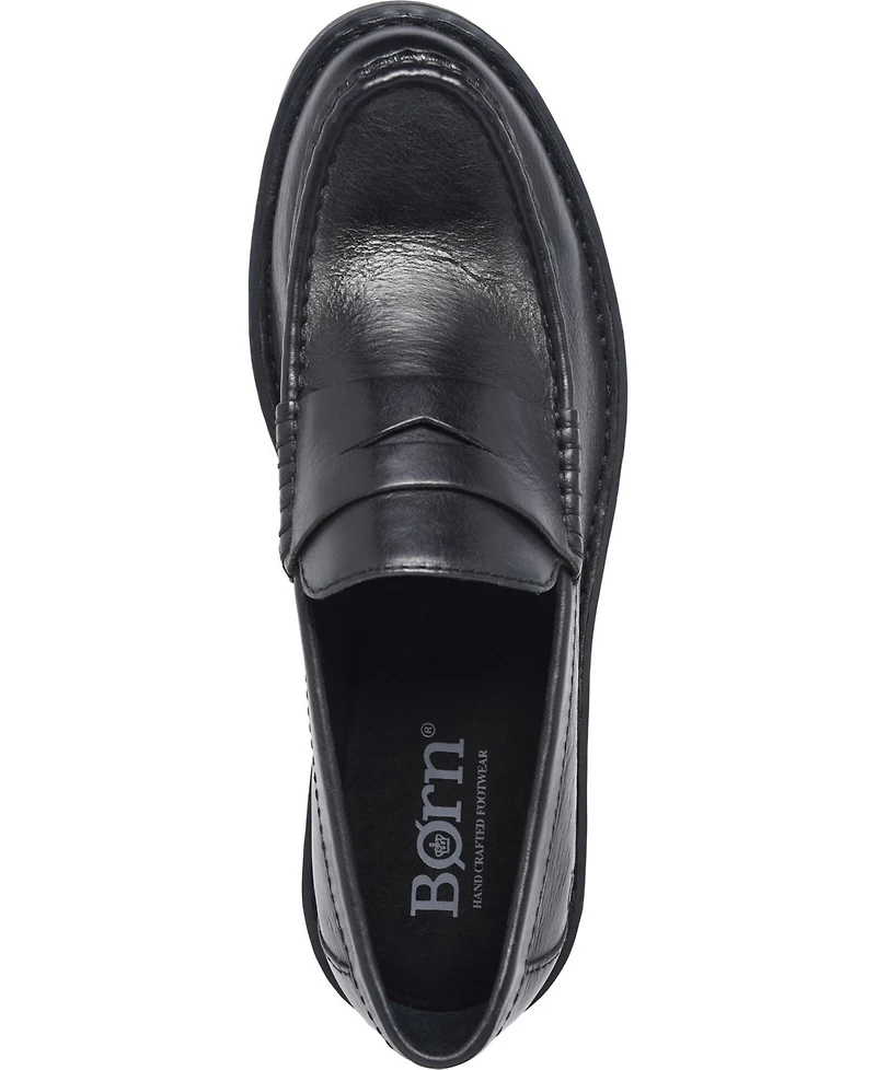 Born Men's Langley Leather Slip On Penny Loafers