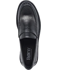 Born Men's Langley Leather Slip On Penny Loafers